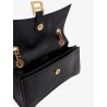 Leather shoulder bag with frontal monogram