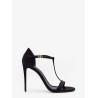 Satin sandals with metal monogram