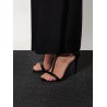 Satin sandals with metal monogram