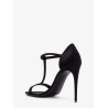 Satin sandals with metal monogram