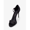 Satin sandals with metal monogram