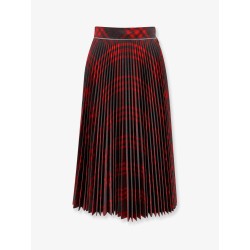 Pleated wool blend skirt
