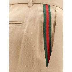 Cotton trouser with web band detail