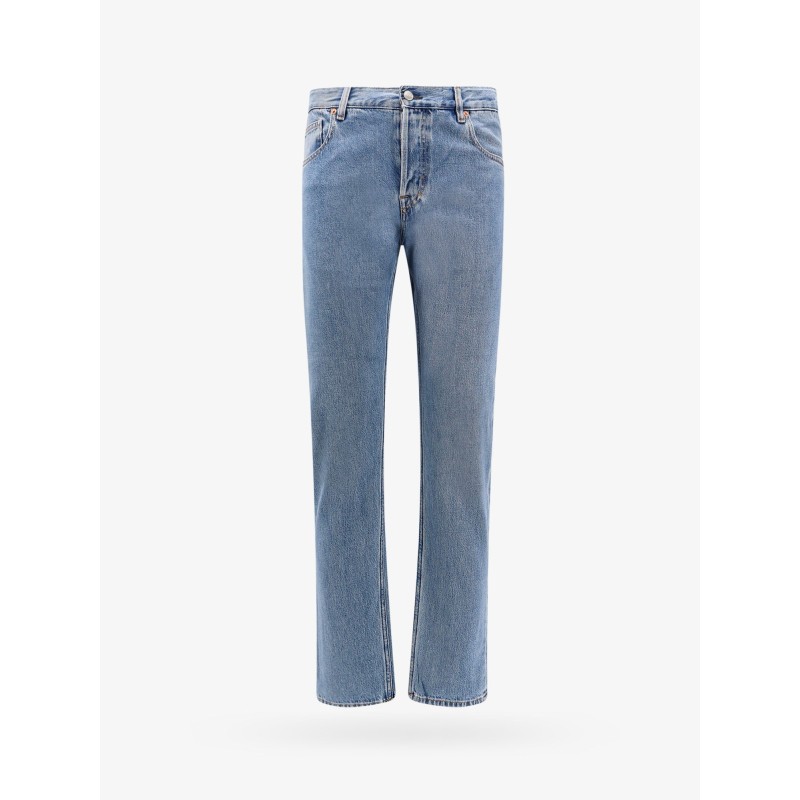 Cotton jeans with back logo patch