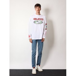 Cotton jeans with back logo patch