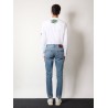 Cotton jeans with back logo patch