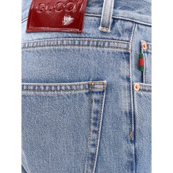 Cotton jeans with back logo patch