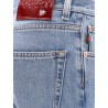 Cotton jeans with back logo patch