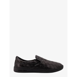 Leather slip-on sneakers with intrecciato motif