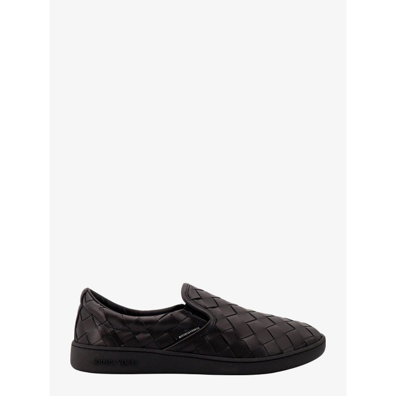Leather slip-on sneakers with intrecciato motif