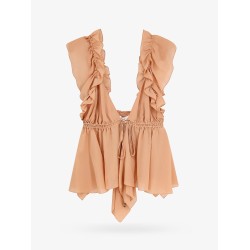 Silk top with rouches
