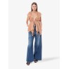 Silk top with rouches
