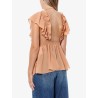 Silk top with rouches