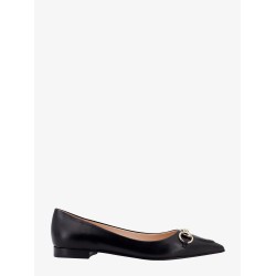 Leather ballerinas with metal horsebit