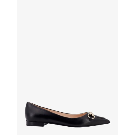 Leather ballerinas with metal horsebit