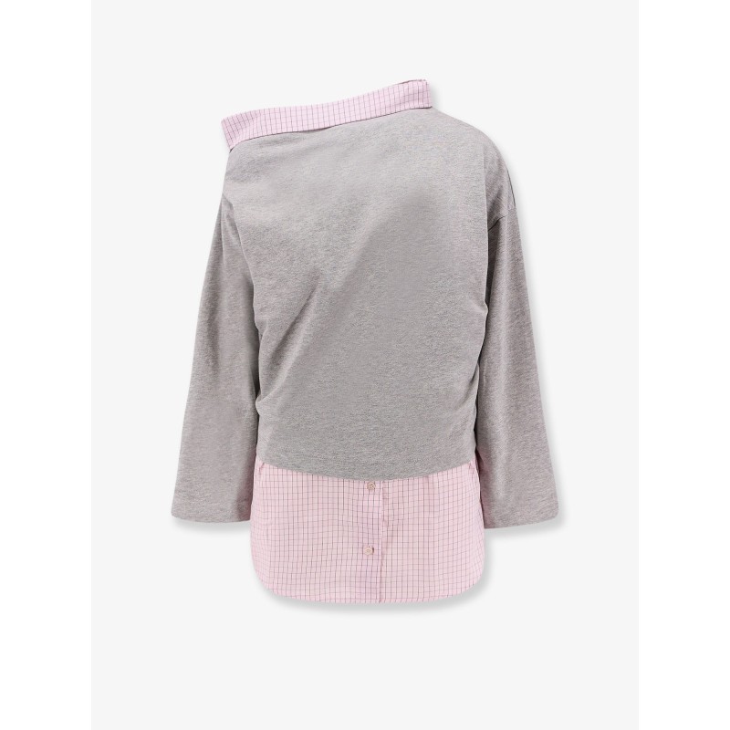 Cotton sweatshirt with contrasting shirt detail
