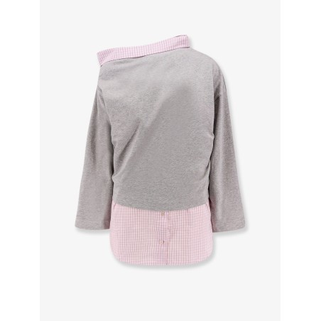 Cotton sweatshirt with contrasting shirt detail