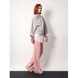 Cotton sweatshirt with contrasting shirt detail