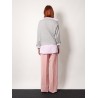Cotton sweatshirt with contrasting shirt detail