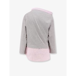 Cotton sweatshirt with contrasting shirt detail