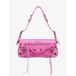 Leather shoulder bag with metal details