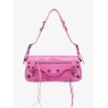 Leather shoulder bag with metal details