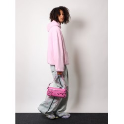 Leather shoulder bag with metal details