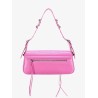Leather shoulder bag with metal details