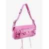 Leather shoulder bag with metal details