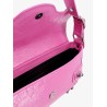 Leather shoulder bag with metal details