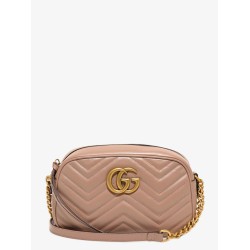 Matelassé leather shoulder bag with metal gg logo