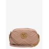 Matelassé leather shoulder bag with metal gg logo