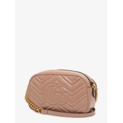 Matelassé leather shoulder bag with metal gg logo
