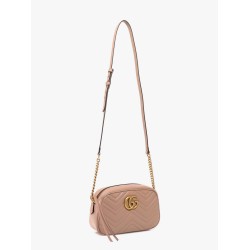 Matelassé leather shoulder bag with metal gg logo