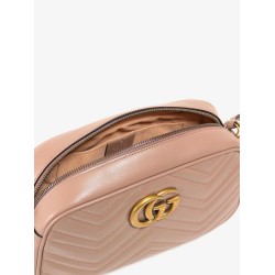 Matelassé leather shoulder bag with metal gg logo