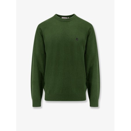 Wool sweater with logo embroidery