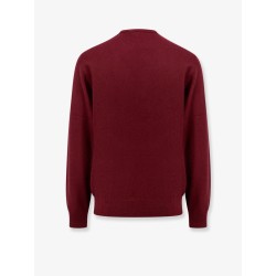 Wool sweater with logo embroidery