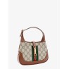 Gg supreme fabric and leather shoulder bag with iconic web band