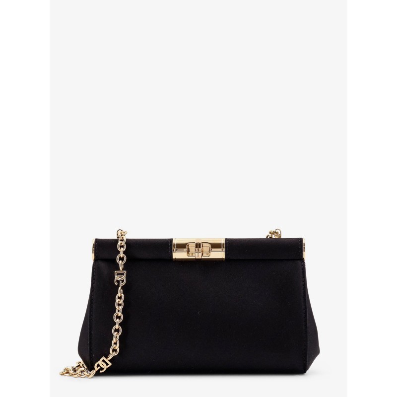 Satin shoulder bag with engraved logo