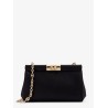 Satin shoulder bag with engraved logo