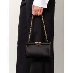 Satin shoulder bag with engraved logo