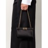 Satin shoulder bag with engraved logo