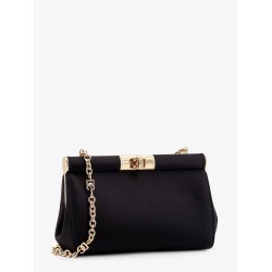 Satin shoulder bag with engraved logo