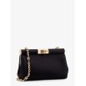 Satin shoulder bag with engraved logo