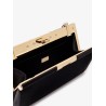Satin shoulder bag with engraved logo
