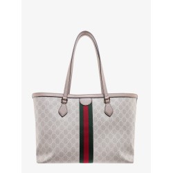 Gg supreme fabric and leather shoulder bag with frontal web band