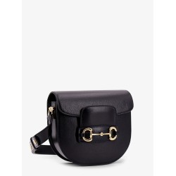 Leather shoulder bag with iconic metal horsebit