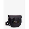 Leather shoulder bag with iconic metal horsebit