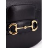 Leather shoulder bag with iconic metal horsebit