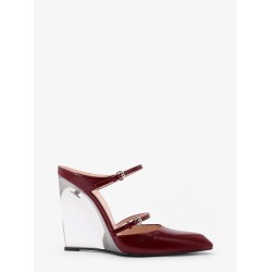 Wedge leather mule